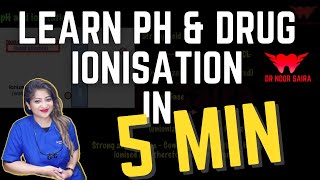 GENERAL PHARMACOLOGY  PH and Ionisation of Drugs In 5 min🔥  Made Easy Must Watch [upl. by Truk]