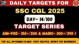 Day 14100🎯  Daily Targets  100 Days Target Series For SSC CGL 2025 [upl. by Hirsch69]