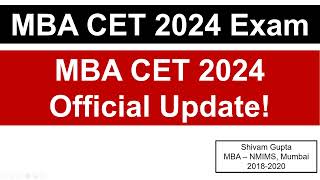 MBA CET 2024 Exam Official Update by CET Cell  Mission JBIMS Mumbai [upl. by Esilrac]