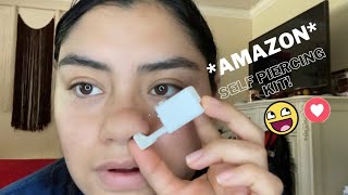 Pierced My Nose With The 8 Amazon Kit [upl. by Ajan]