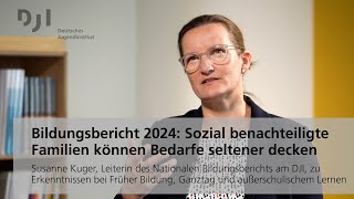 Bildungsbericht 2024 Sozial benachteiligte Familien können Bedarfe seltener decken [upl. by Elspet746]