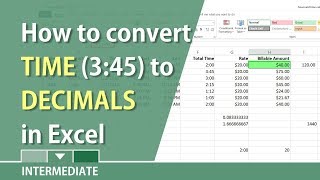 Convert Hours amp Minutes in Excel to decimals for billable hours by Chris Menard [upl. by Ylro]