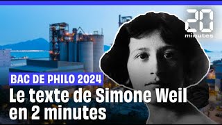 Baccalauréat 2024  Lexplication de texte de Simone Weil « La Condition ouvrière » en 2 minutes [upl. by Senecal]