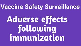 Adverse events following immunizationVaccine safety surveillanceUnit 3 pharmacovigilance adr [upl. by Hnamik]