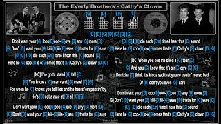 The Everly Brothers  Cathys Clown V Jam Track Guitar chords amp lyrics [upl. by Genesa]