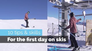 How to Ski  10 Beginner Skills for the First Day Skiing [upl. by Ecidnacal]