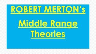 Sociology for UPSC  ROBERT MERTON  Middle Ranged Theories  Lecture 81 [upl. by Bondy]