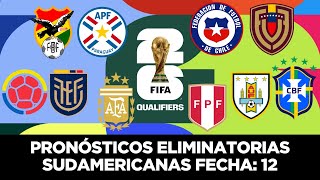 🔥PRONÓSTICOS DE ELIMINATORIAS SUDAMERICANAS FECHA 12  PARLEY GRATIS🔥 [upl. by Aissila]