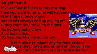 Sonic CD anti piracy screen FanMade Part 58 [upl. by Bobbe688]