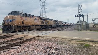 UP Ethanol Train passes thru Camanche IA friendly crew waves as they pass 5162024 [upl. by Eyma]