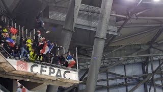 Marseille fans vs Lyon fans after Fabio Grosso attacked [upl. by Aleka8]