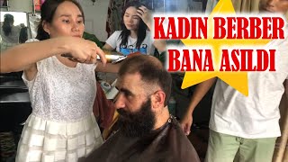 Vietnamda Kadın Berbere Traş  Masaj 1 [upl. by Aronos710]