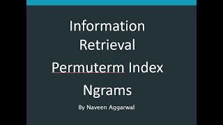 Permuterm Bigrams [upl. by Tnemelc]