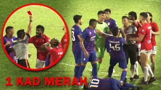 Kenny Pallraj memukul kepala Leandro terima Kad Merah Perlawanan yang penuh dengan tackle kasar [upl. by Eirual817]