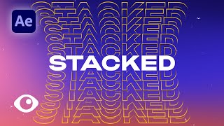 Stacked Repeated Text Animation  Adobe After Effects Tutorial [upl. by Krasner]