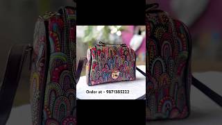 👜🦋Beautiful Ikkat fabric Double partition one inside pocket and back side pocket Price 550 🥰💫 [upl. by Suoinuj]