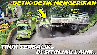 TEREKAM SANGAT JELAS  DetikDetik Truk Terbalik di Tanjakan Sitinjau Lauik Hari Ini [upl. by Arob]