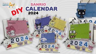 DIY Sanrio Calendar  How to make Desktop calendar at home  ASMR calendar [upl. by Kan]