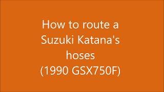 Routing hoses on a Suzuki Katana [upl. by Aitnyc513]