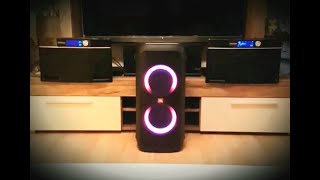 JBL Partybox 300 vs 2x Aiwa exos9 Stereo Sound comparison [upl. by Iarahs]