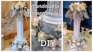 COMO HACER UN CANDELABRO DIY con cartón y madera  yobanka art [upl. by Efthim]