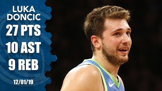 Luka Doncic drills 3 over LeBron nearly records tripledouble vs Lakers  201920 NBA Highlights [upl. by Aramaj61]