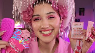 ASMR Friend Gets You Ready for the Barbie Movie 🎀 fast and aggressive personal attention grwm [upl. by Enixam]