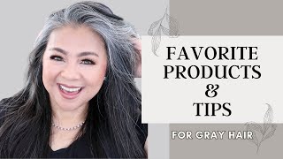 Favorite Purple Shampoo Conditioner LeaveIn for Gray Hair  Tips for Growing out Gray Hair [upl. by Diraf]