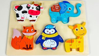 Best Learn Shapes with Animals Shape Matching Puzzle  Preschool Toddler Learning Toys Video [upl. by Jaquith626]