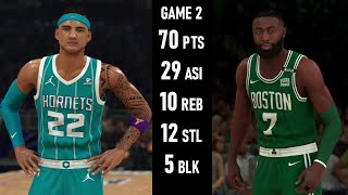 PLAYOFFS CHARLOTTE HORNETS vs BOSTON CELTICS 🏀 NBA2K24 HALL OF FAME  2k 2k24 nba2k24 mycareer [upl. by Nalaf]