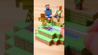 Magnetic Papercraft  Tiny Garden Minecraft shorts [upl. by Atterys]