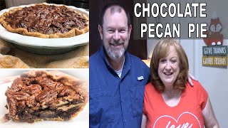 CHOCOLATE PECAN PIE EASY RECIPE  Its Fall Yall Bake with me and Thomas [upl. by Akilaz]