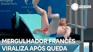 Mergulhador viraliza após queda durante apresentação [upl. by Sitoiyanap456]