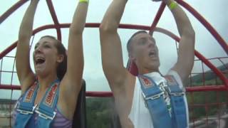 Mt Olympus Awesome Catapult Ride HILARIOUS CHICK REACTION [upl. by Ahsirtak446]