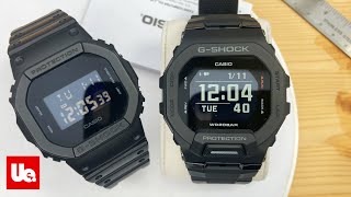 Allblack Casio Square GShock GBD200 and DW5600BB Review [upl. by Atiana702]