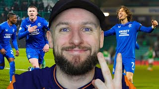 HIBS 0 RANGERS 2 QUARTER FINAL REACTION 2 REDS 2 GOALS 1 WINNER [upl. by Dehlia]