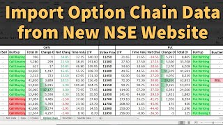 How to pull Option Chain Data in Excel from new NSE Website [upl. by Howenstein511]