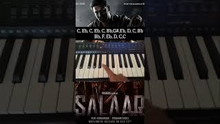 Salaar bgm piano  easy piano notes salaar salaarbgm salaartrailer prashanthneel prabhas [upl. by Auqinom]