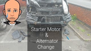 VAUXHALL VIVARO STARTER MOTOR amp ALTERNATOR CHANGE HINT AND TIPS [upl. by Daveen]