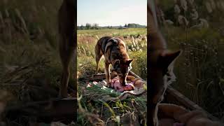 A baby was abandoned in a field A kind dog found him and gave him warmth Positive energy [upl. by Eiralc208]