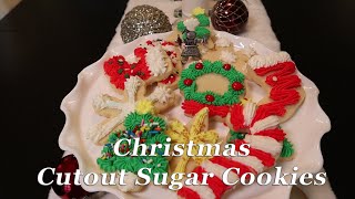 Christmas Cutout Sugar Cookies with Decorator Icing  Christmas Baking  Christmas Cookies [upl. by Breena]