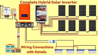 Complete Hybrid Solar Inverter Wiring Installation  How to Install at Home [upl. by Silvester]