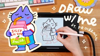 draw with me 🎨✨ how i use procreate brushes  process [upl. by Inness]