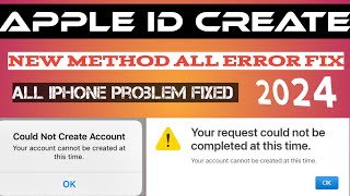 Could Not Create Apple id  How To Fix Could Not Create Apple id  Apple Id Create New Method 2024 [upl. by Solon]