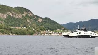 Filming from a HjelmelandNesvik ferry Norway [upl. by Brey160]