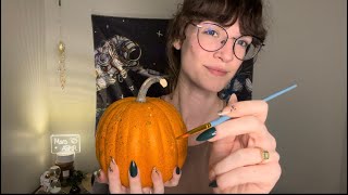 ASMR • Painting A Pumpkin 🎃 [upl. by Aonehc]