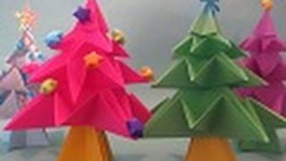 Cómo hacer un Arbolito de NAVIDAD en Origami  Floritere  2011 [upl. by Anavi]