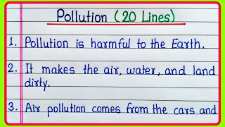 20 lines on Pollution essay in English  Essay on Pollution  Pollution essay in English 20 lines [upl. by Aehsan]