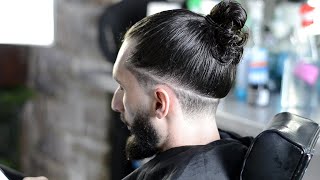 Nuque et tempes dégradé inversé  Tuto coupe homme cheveux longs [upl. by Woodley]