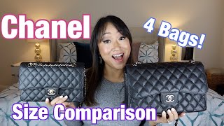 CHANEL CLASSIC FLAP COMPARISON  4 SIZES [upl. by Chessa]